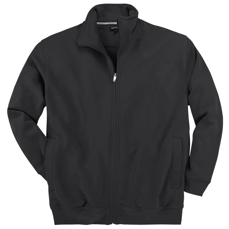 Sweatjacke Herren schwarz Redfield Stehkragen Übergröße 2XL-10XL hochwertig NEU