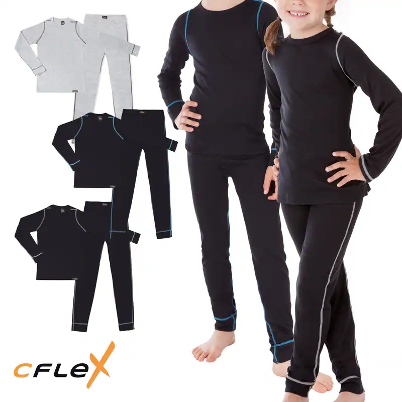 CFLEX POLARDRY Kinder Thermowäsche Set Thermohemd & Hose Jungs Mädchen