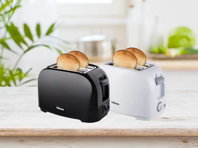 Kleiner Design Doppelschlitz Toster Toastmaschine Brotroester & Brötchenaufsatz