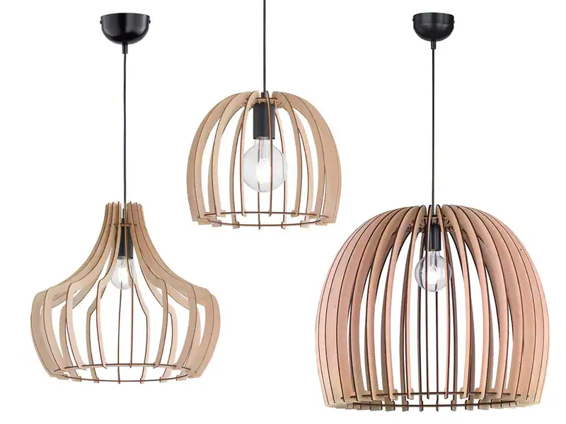 DESIGN Küchenlampen aus Holz Esszimmerlampen hängend für Esstisch im Wohnzimmer