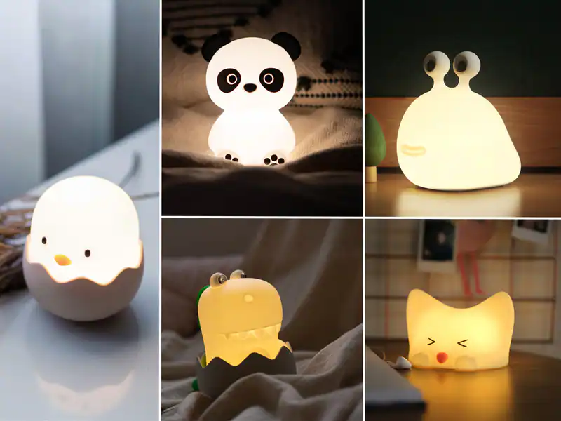 Dino Kinderzimmerlampe mit Kinderlicht aufladbares LED Schlummerlicht Nachtlicht
