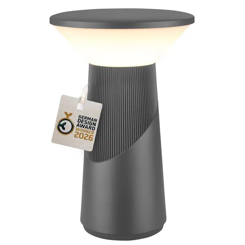 LED Tischlampe Akku Tischleuchte Dimmbar Touch Outdoor USB 24cm Anthrazit