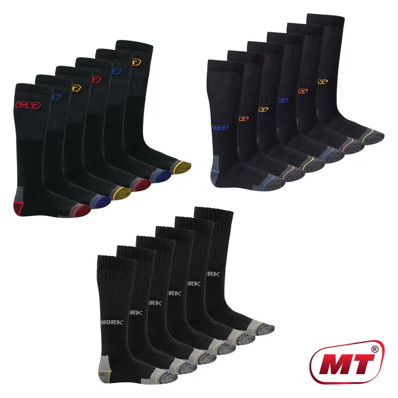 MT Herren Arbeits- und Freizeitsocken (6 oder 12 Paar) Robuste Work Kniestrümpfe