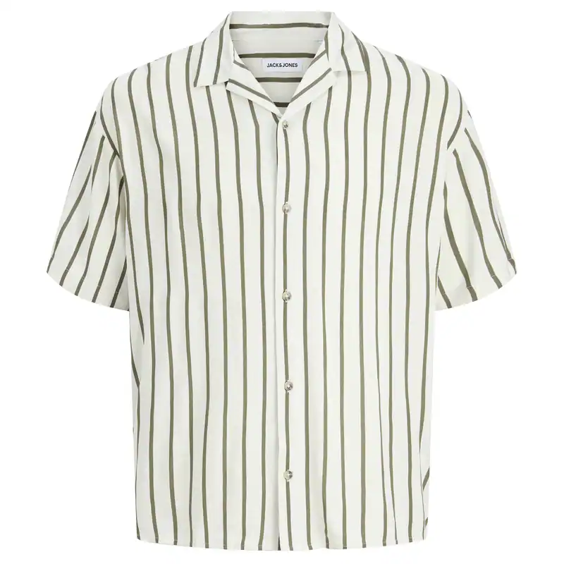 Jack&Jones Übergrößen Kurzarmhemd JJEJEFF beige-oliv
