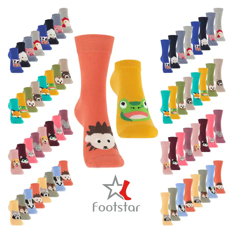Footstar 8 Paar Kinder Sneaker Socken & Motiv Socken für Mädchen & Jungen