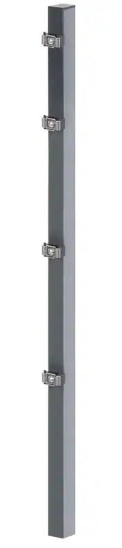 Alberts Zaunpfosten inkl. Klemmlasche 100 cm x 60 x 40 mm Anthrazit