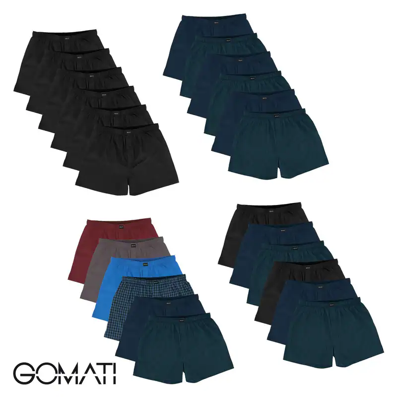 Gomati 6er Pack Herren Boxershorts Webboxer Unterhosen für Männer American Box