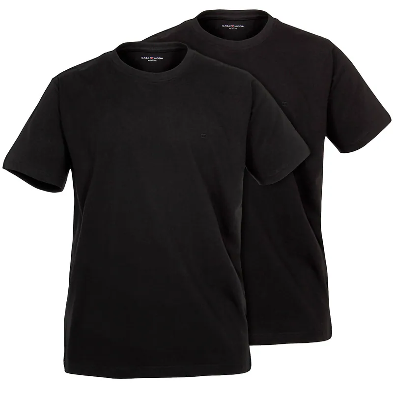 CasaModa Doppelpack T-Shirts schwarz große Größen