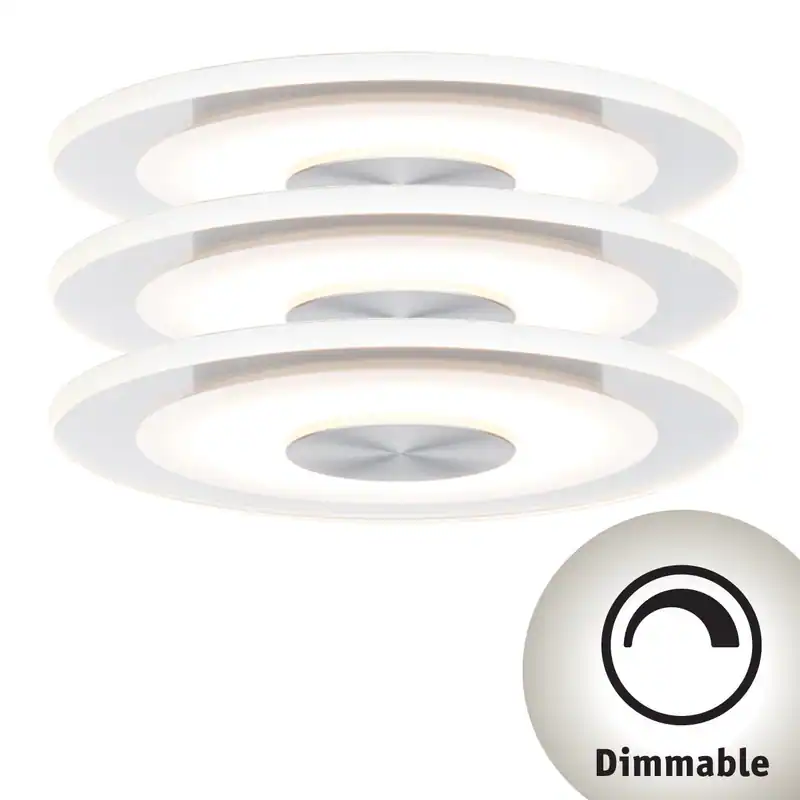 Paulmann 3er-Set Einbauleuchte LED Whirl rund 5,5W Alu Satin dimmbar Lampe