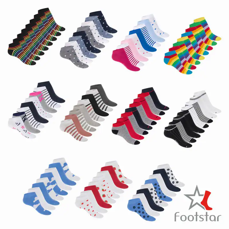 Footstar Damen Motiv Sneaker Socken (8 Paar) Kurze süße Söckchen mit Mustern