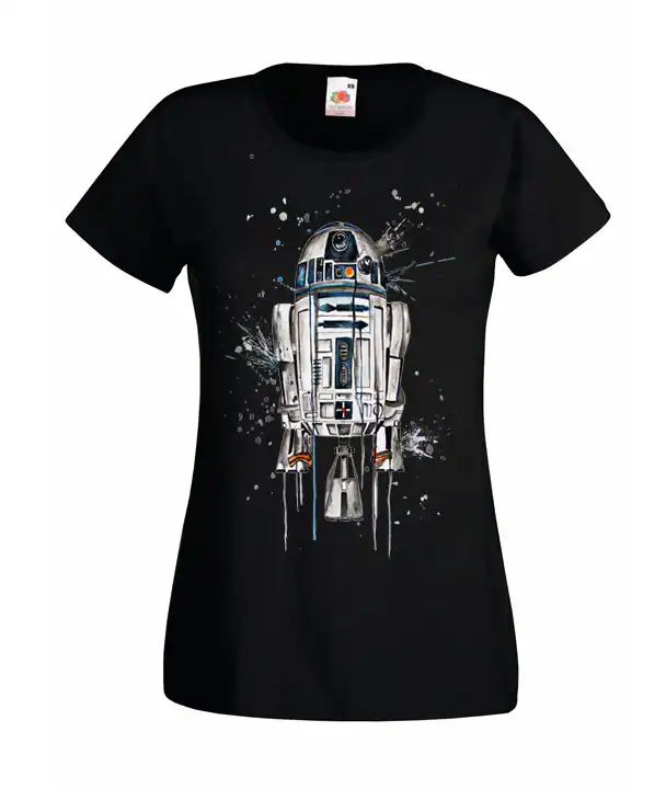 Youth Designz Damen T-Shirt R2D2 Logo Print Sterne Krieg Star Yoda Jedi Wars Fun