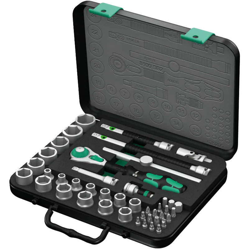 Wera 8100 SB 2 Zyklop Speed-Knarrensatz, 3/8"-Antrieb, metrisch, 43-teilig
