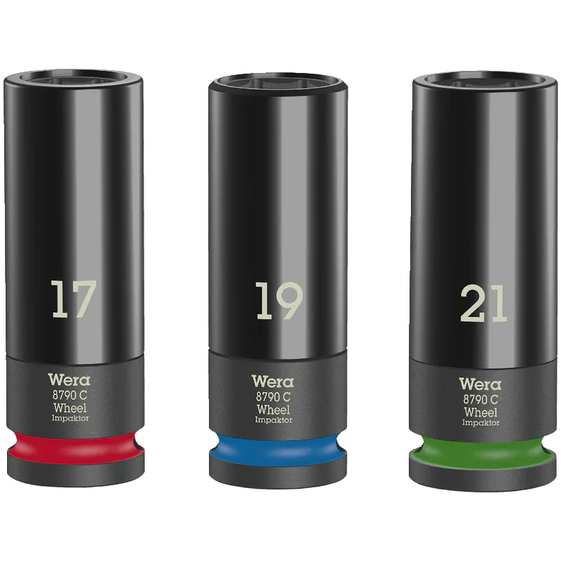 Wera Wheel Impaktor C Set 1 Steckschlüsseleinsatz-Satz, 1/2"-Antrieb, 3-teilig