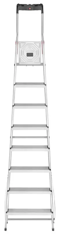 Hailo Alu-Sicherheits-Haushaltsleiter L60 8 Stufen Aluleiter Stehleiter Leiter