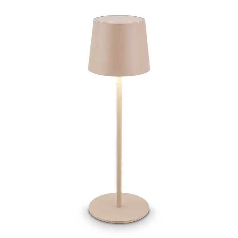 Akku Tischlampe LED Kabellos Lampe IP44 Dimmbar 33cm Outdoor Tischleuchte Beige