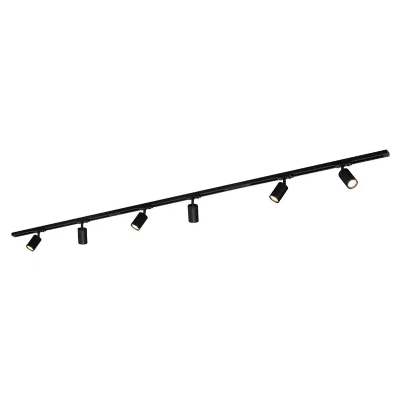 Briloner Rail Schienensystem Komplettset 6x GU10 Spots Schwenkbar Schwarz 2,25 m