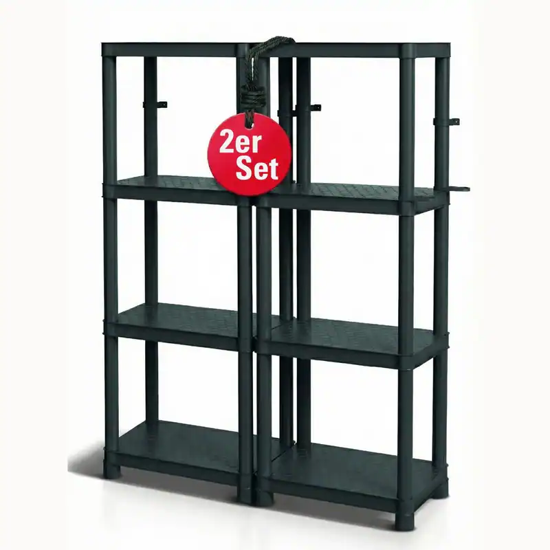 Kistenberg 2x Werkstattregal 185kg Schwerlastregal Lagerregal Kunststoff B-Ware