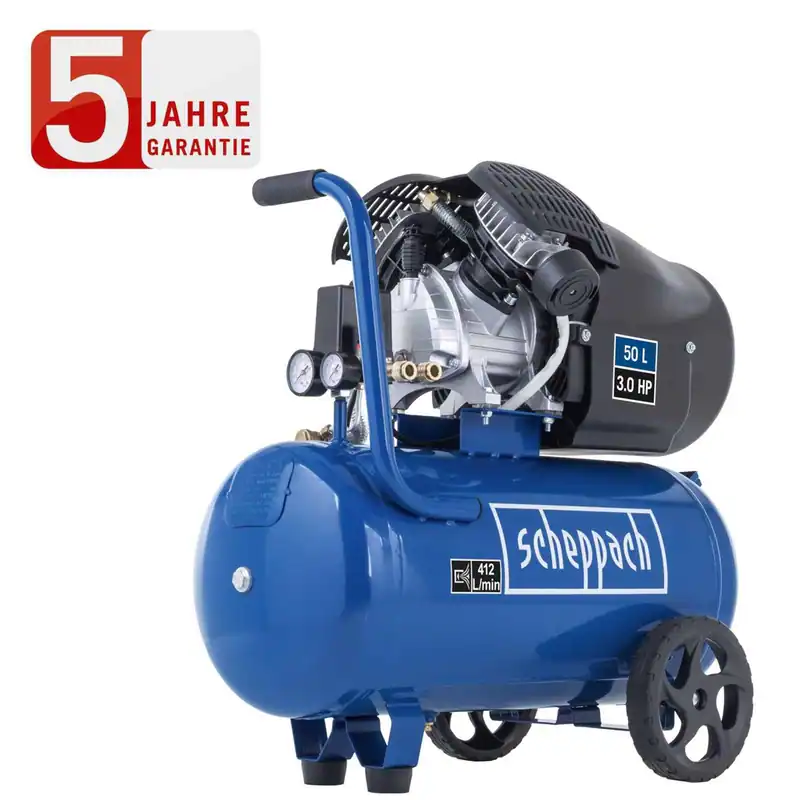 Scheppach Kompressor 50 L Luftkompressor 10 bar Druckluft 3PS - 412L/min HC53DC