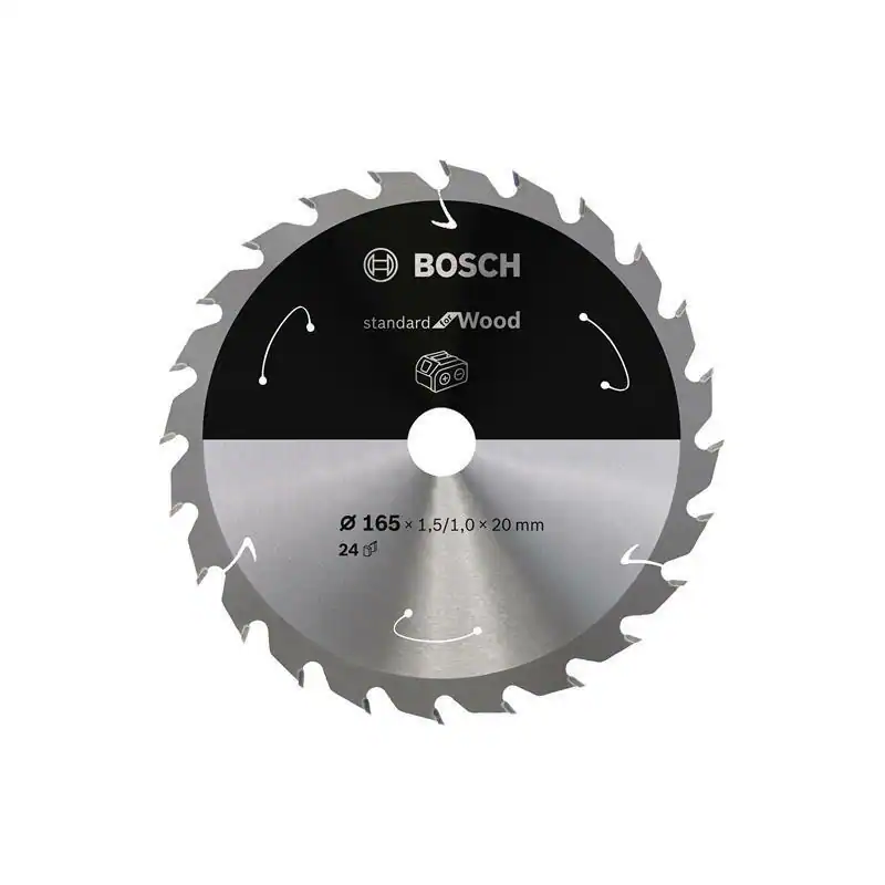 Bosch Sägeblatt Standard for Wood für Akkusägen 165x1,5/1,0x20 Z24, 2608837685