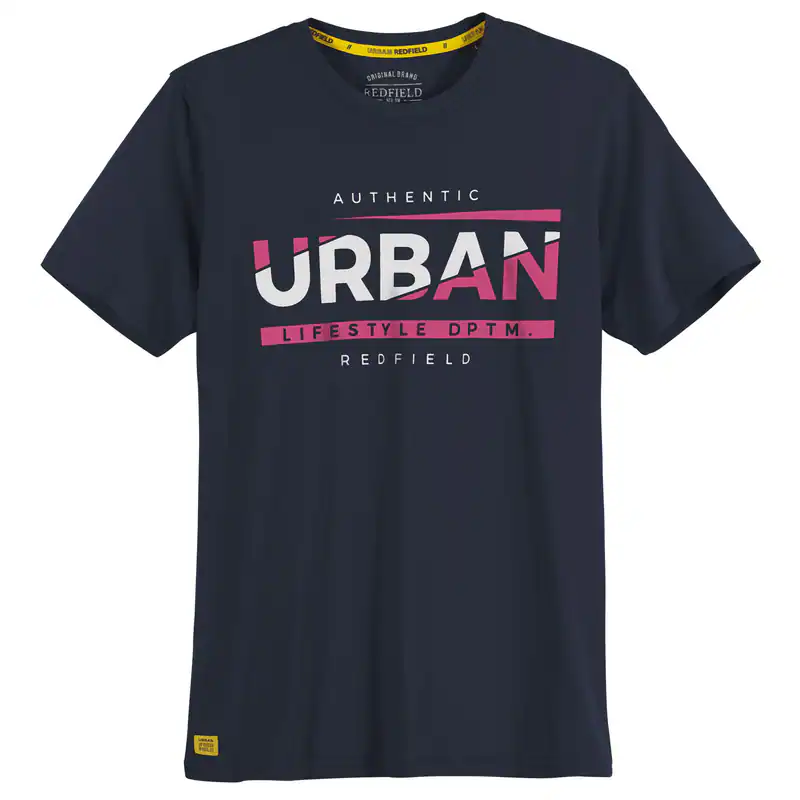 Redfield T-Shirt Übergröße navy Print Authentic Urban