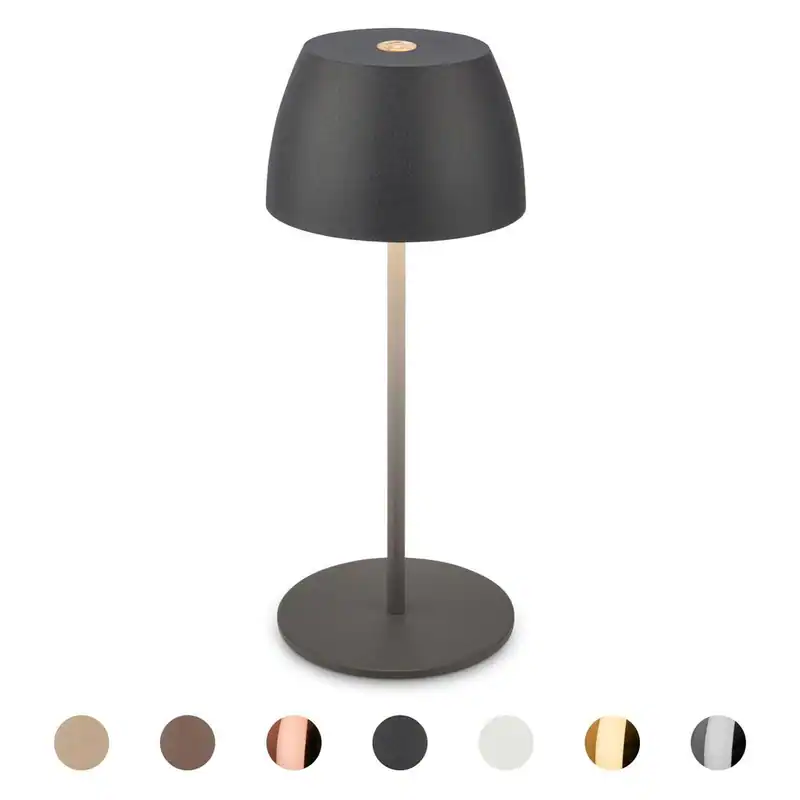 Mini LED Tischlampe Kabellos IP44 Akku Tischleuchte Aussen Innen Dimmbar 20cm