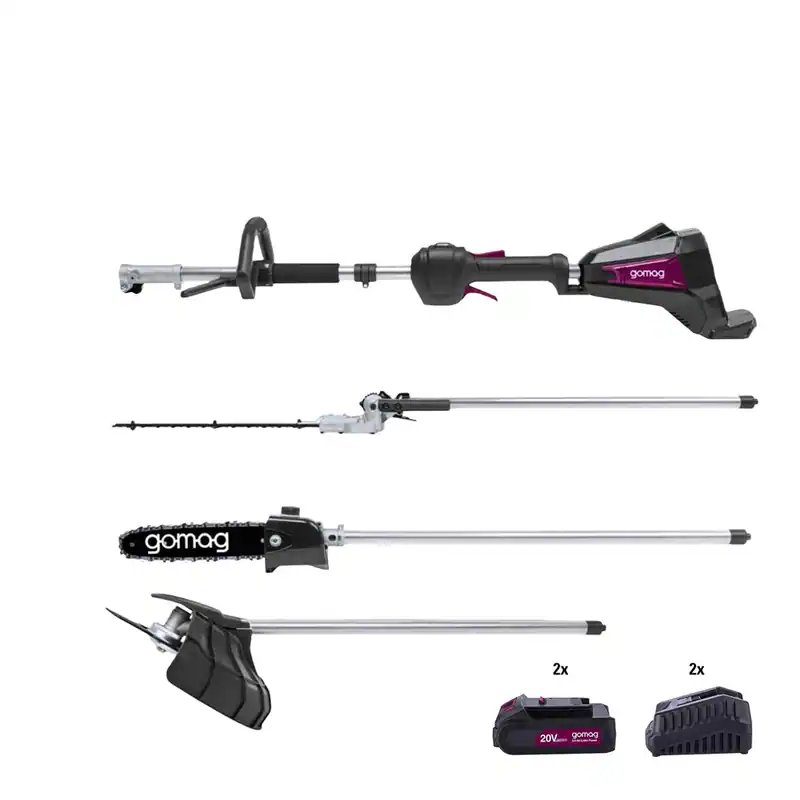 Gomag GO-GMG400BL 20V Akku Multitool Garten Set + 2x 2Ah + 2 Ladegeräte B-Ware