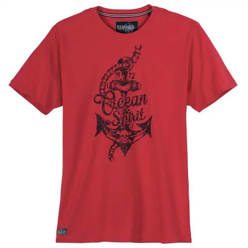 Redfield Übergrößen T-Shirt Ocean-Spirit rot
