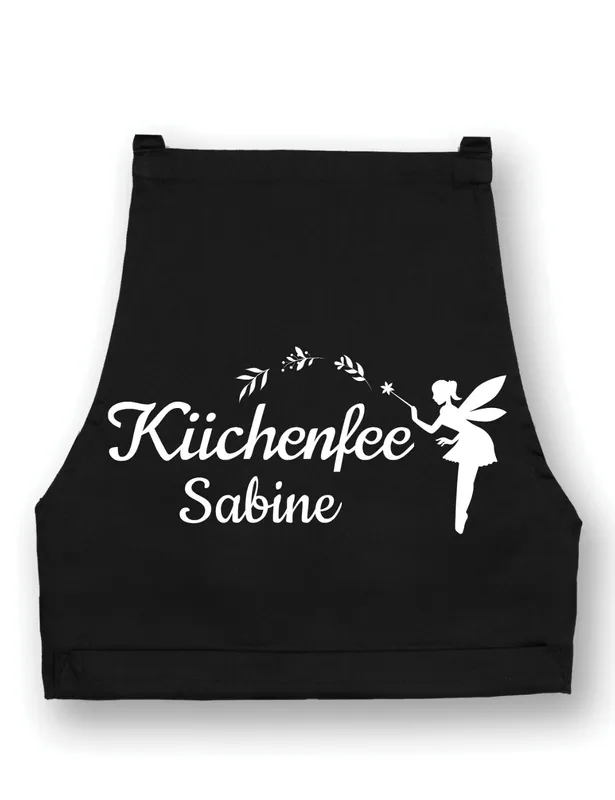 Damen Schürze Kochschürze KÜCHENFEE NAME PERSONALISIERT Fun Spruch Küchenschürze