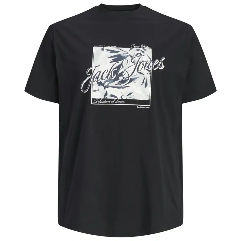 Jack&Jones Übergröße schwarz T-Shirt Print JJHONOLULU