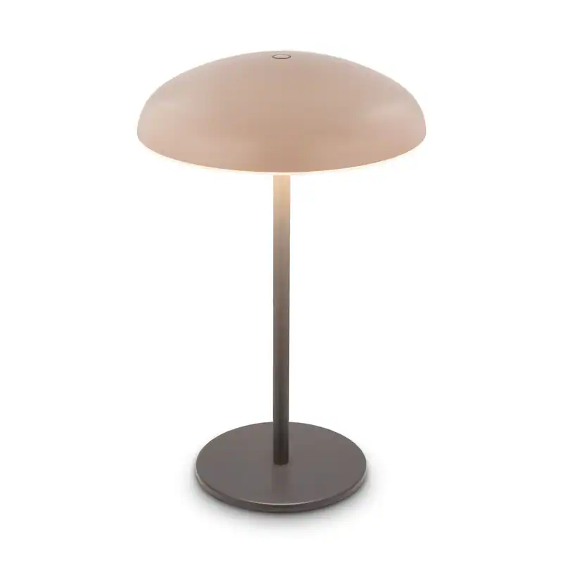 LED Tischlampe Kabellos Akku Lampe IP44 Dimmbar 30,5 cm Beige Anthrazit