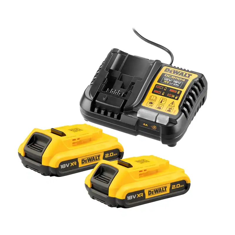 DeWalt Akku-Starter-Set DCB1104D2-QW - 18 V - 2x 2,0Ah - XR - Schnellladegerät