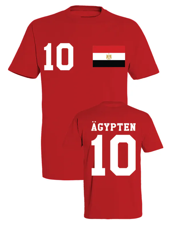 Youth Designz Herren T-Shirt Ägypten mit WUNSCHNAME + NUMMER Trikot WM