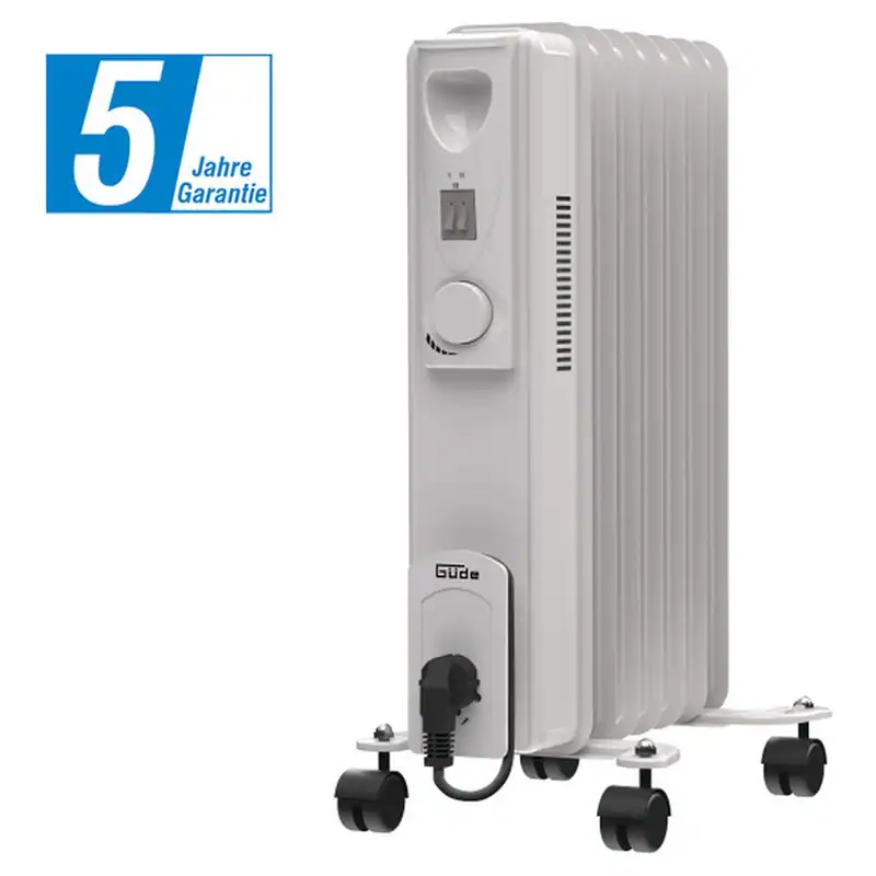 Güde Elektro-Heizung OR 1500-7 Eco Ölradiator - 1500 W Heizleistung - 7 Rippen