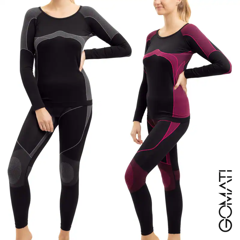 Gomati Damen Ski Funktions Thermo Unterwäsche-Set