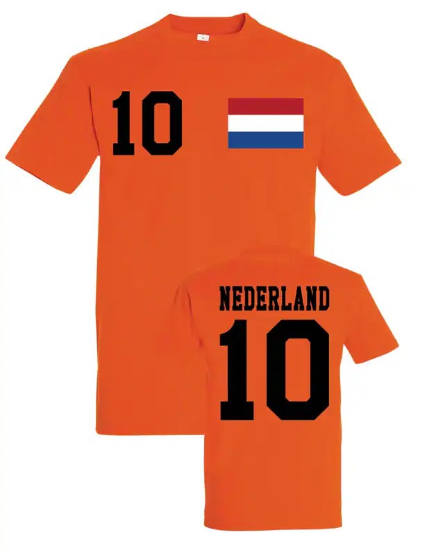 Youth Designz Herren T-Shirt Niederlande mit WUNSCHNAME + NUMMER Trikot EM WM