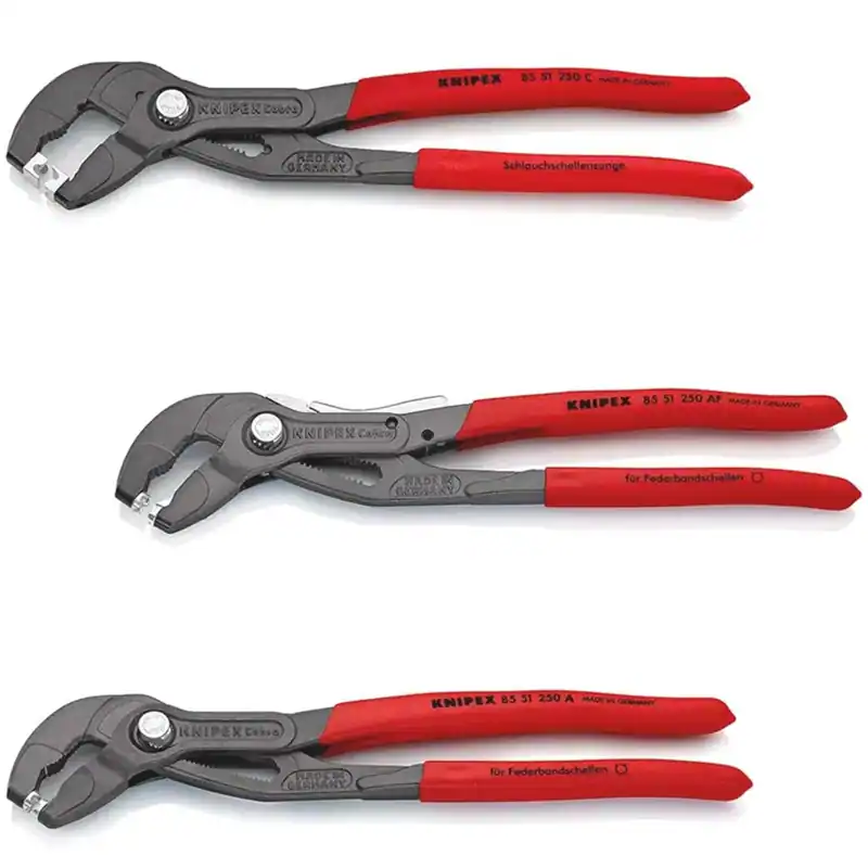 KNIPEX Federbandschellenzange für Schlauchschellen, Rostschutz Atramentiert