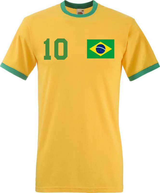 Youth Designz Herren T-Shirt Brasilien mit WUNSCHNAME + NUMMER Trikot WM Brasil