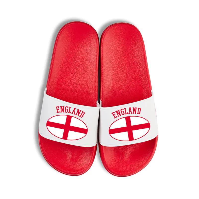 Youth Designz England Unisex Badelatschen Print Logo Fun EM WM Fußball Sport