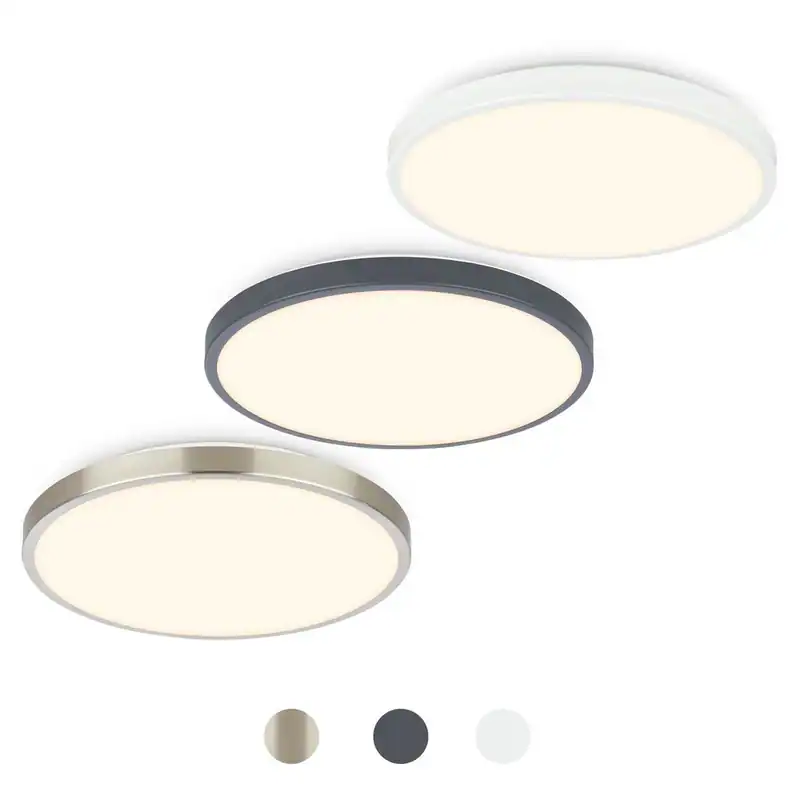 Deckenlampe LED Deckenleuchte 12W Warmweiß 24cm 3000K Metall mit Dekorblende