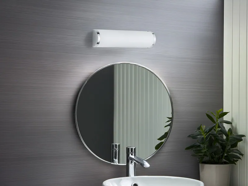 Badezimmerlampe Spiegelleuchte IP21 2 x E14 Fassung Glas opal Trio Leuchten