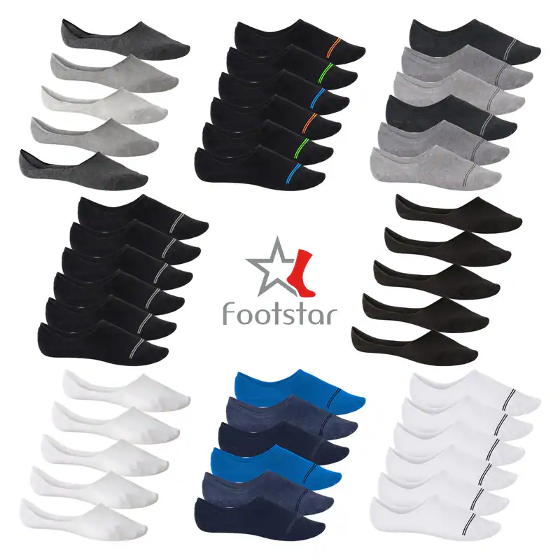 Footstar SNEAK IT! Damen und Herren Füßlinge (6, 10 oder 12 Paar) Anti-Slip
