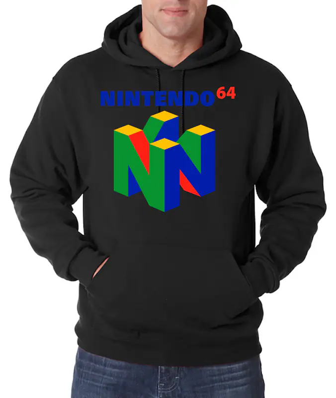 Youth Designz Herren Hoodie N64 Pullover Logo Print Gaming Nerd Nintendo Geek
