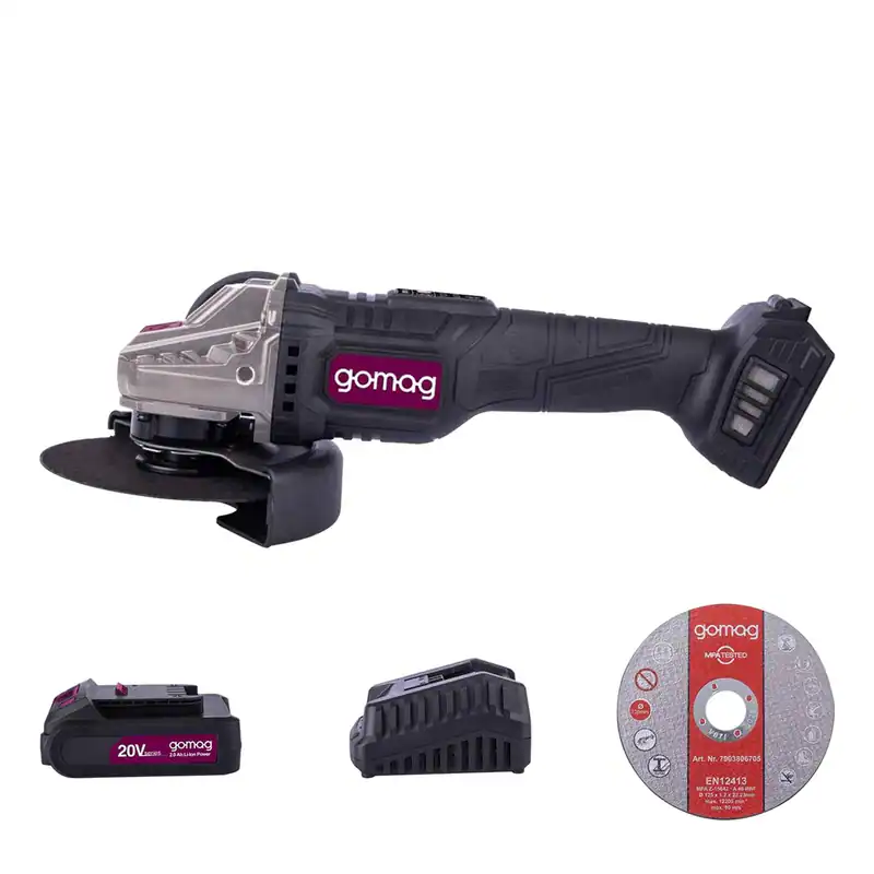 Gomag Akku Winkelschleifer GO-WS125BL 20V Ø125mm & Starterkit B-Ware