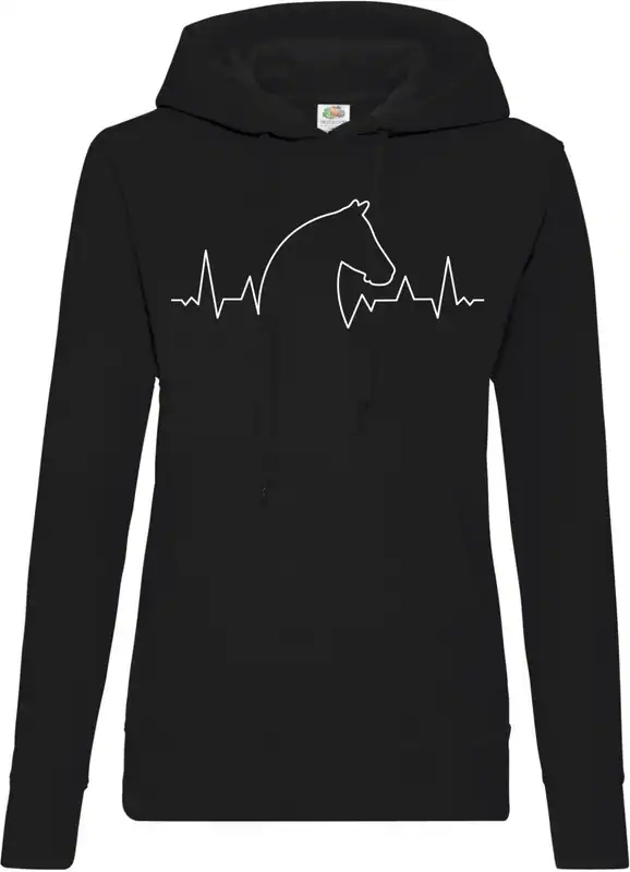 Youth Designz Heartbeat Pferd Damen Hoodie Lustig Horse Sport Reiten Hobby Fun