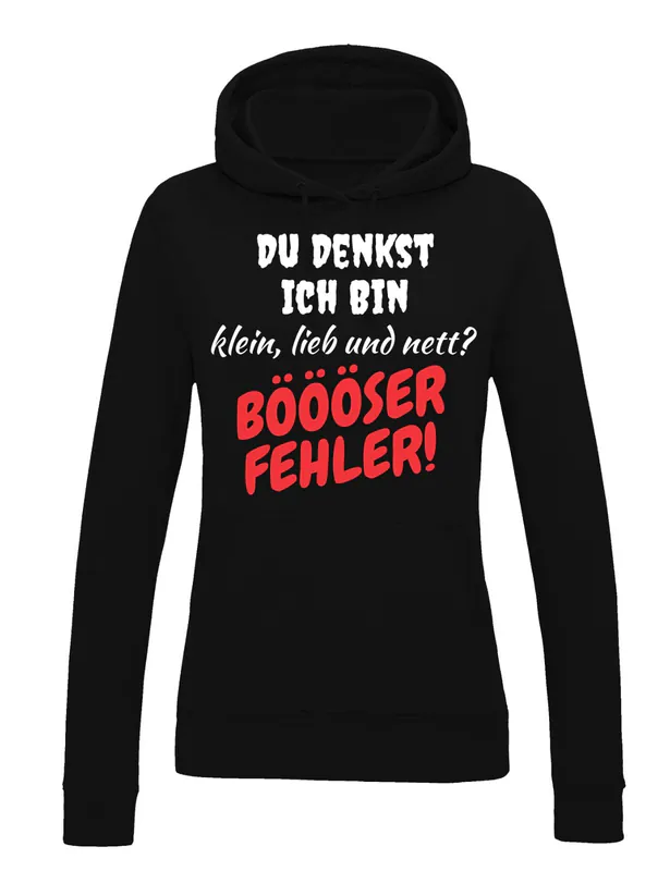 Damen Hoodie BÖSER FEHLER Pullover lustig Fun-Print Stetment Geschenk Frauen