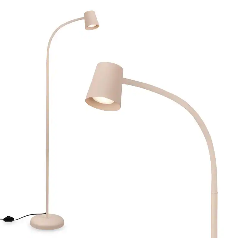 Stehleuchte Schwanenhals Stehlampe Deckenfluter GU10 Fußschalter 127,5 cm Beige