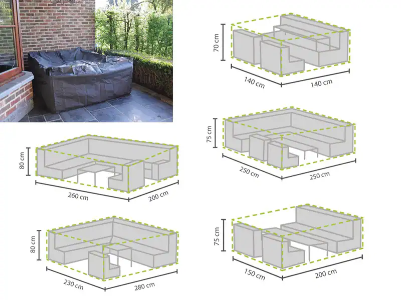 Wasserfeste & Winterfeste Schutzhüllen Größe S-XXL für Loungemöbel Gartenmöbel
