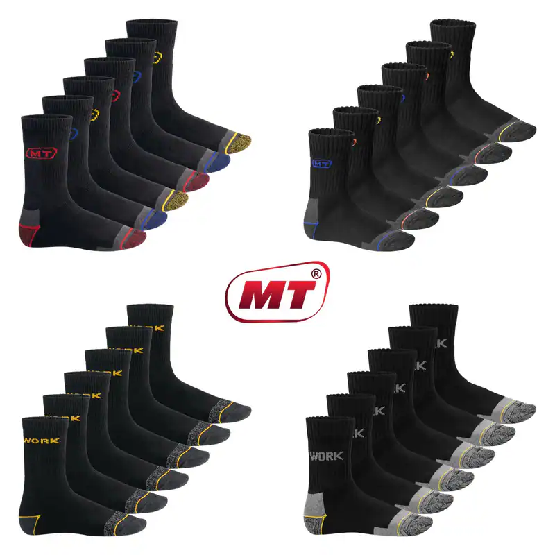 MT Herren Arbeits- und Freizeitsocken (6 oder 12 Paar) Robuste Work Socken