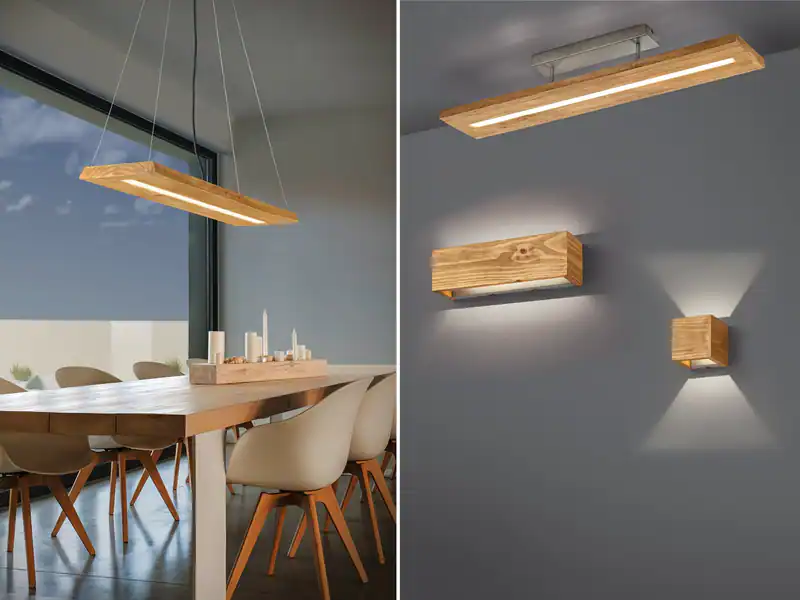 stylishe LED Holzbrett Esszimmerleuchten Küchenlampen hängend Esstischlampen