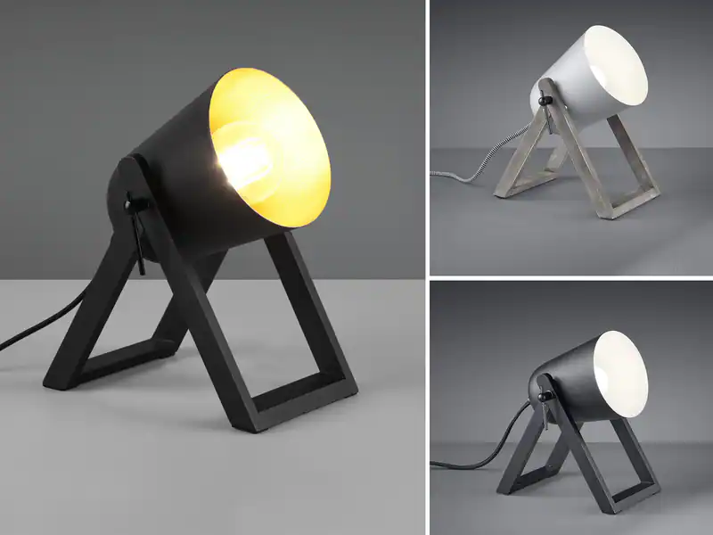 Coole Stehlampen Tischleuchten Nachttischleuchten Metall + Holz für Jugendzimmer